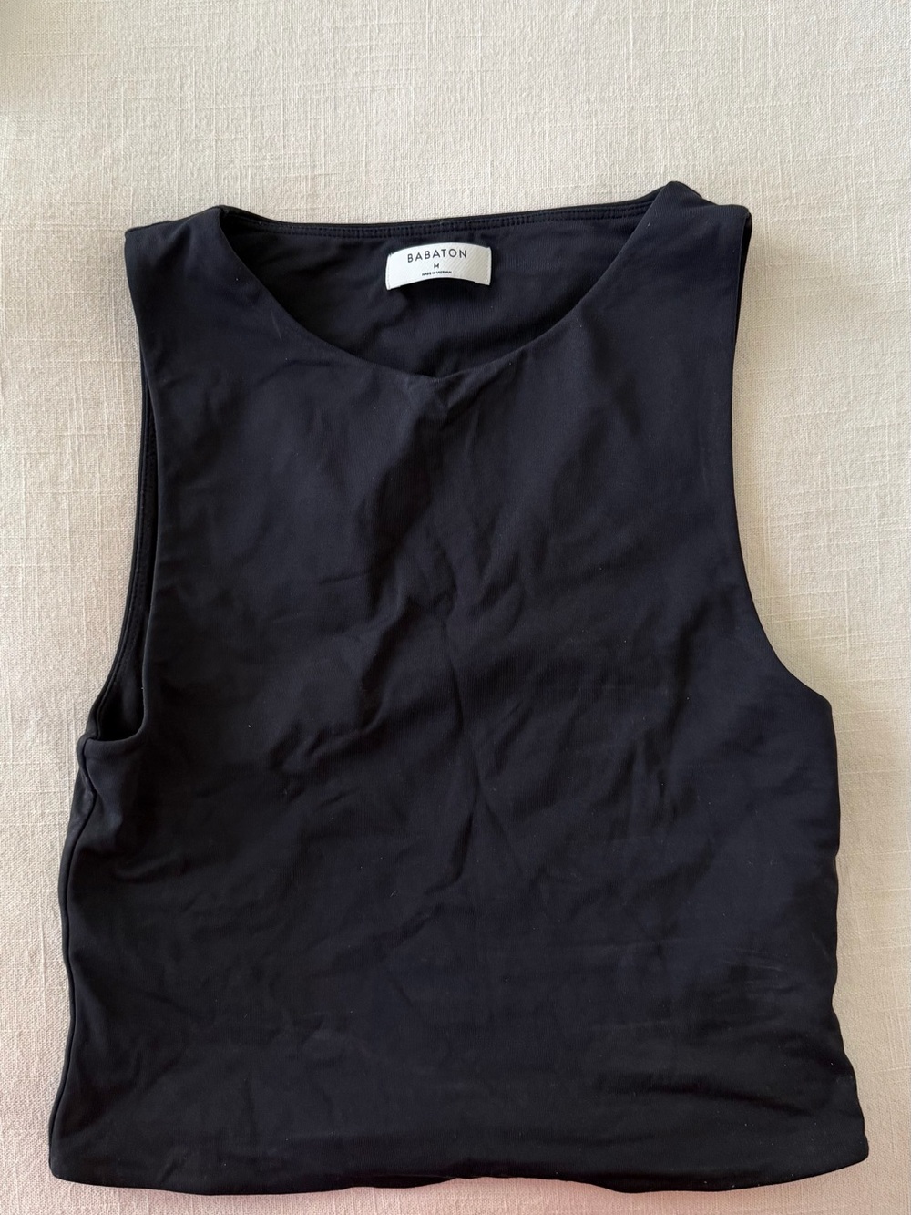 Aritzia Babaton Sculpt Muscle Tee Black Crop M — Elevated Basics Wardrobe Staple